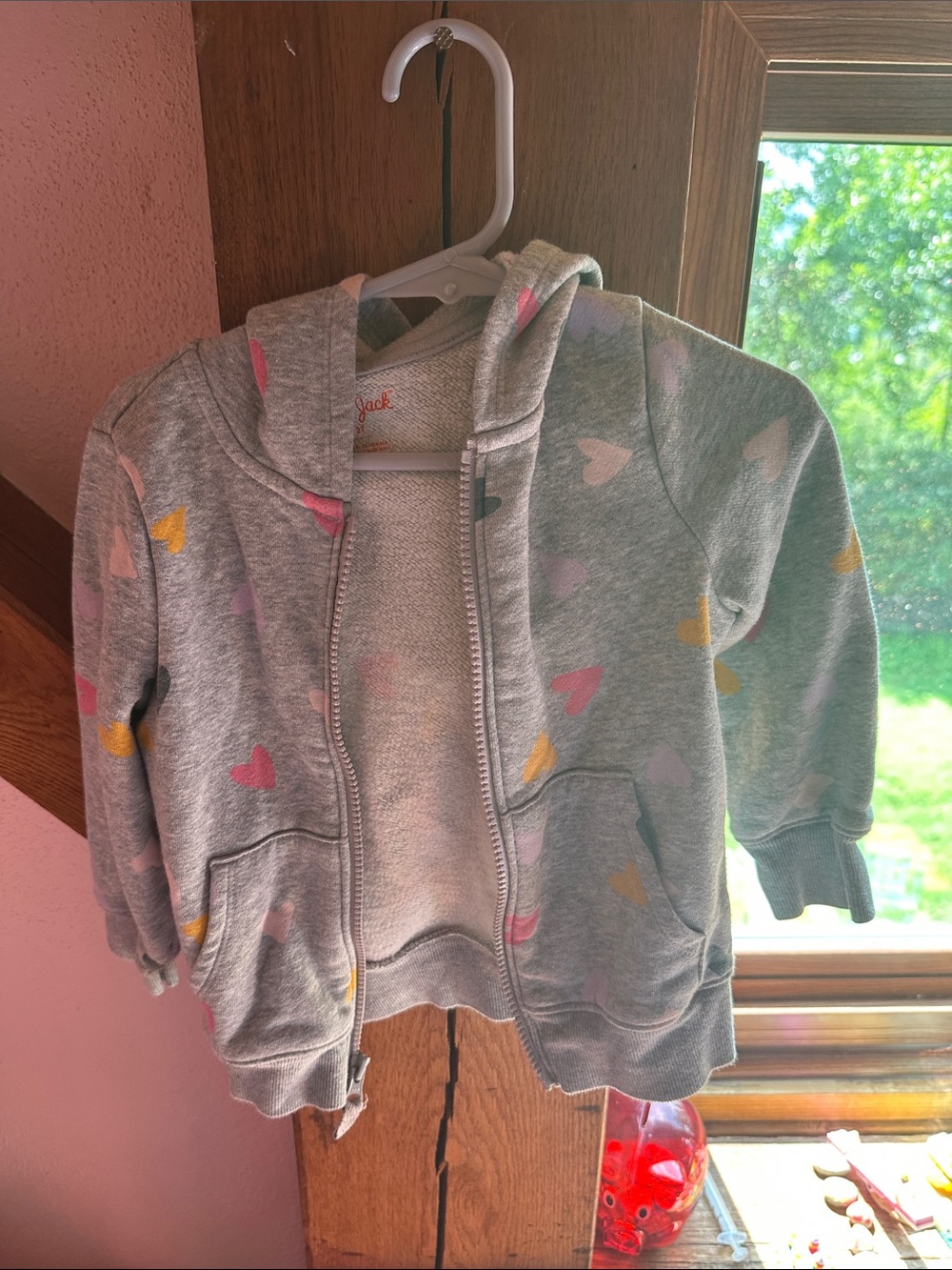 Children's Gray Heart Zip Hoodie - Cat & Jack